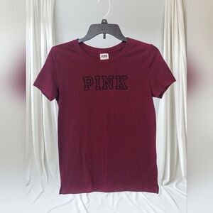 PINK Victoria's Secret Maroon Tee Size XS
